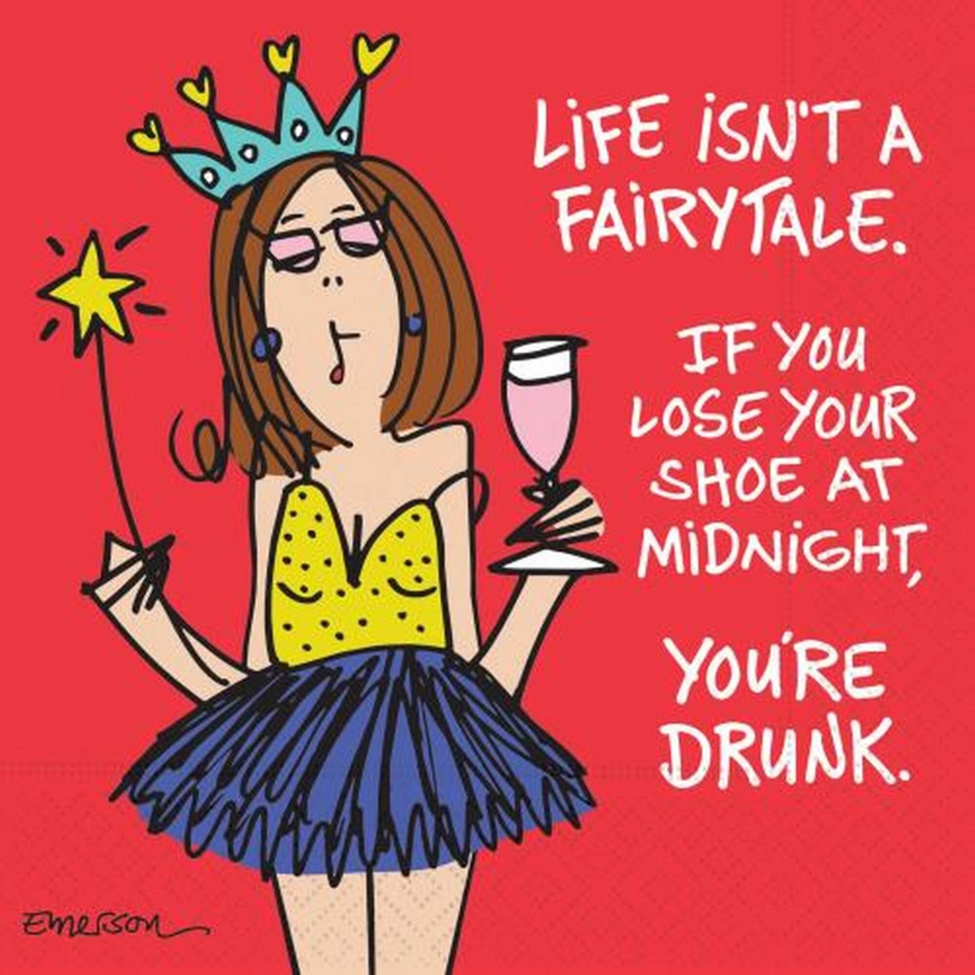 JAM Paper Life Isn't A Fairy Tale Cocktail Napkins, 40ct.